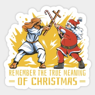 Santa & Jesus: The Battle For The Real Meaning of Christmas Sticker